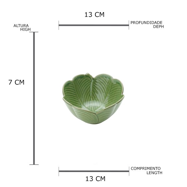 bowl ceramica verde banana leaf 13x7cm lyor 4133 charm decor e