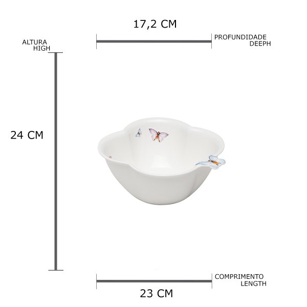 bowl porcelana borboletas 23x10cm wolff 1178 charm decor e