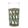 cj 6 copos de vidro e rattan bege e verde gi0013 charm decor a