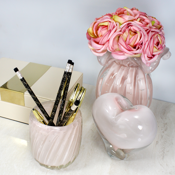 vaso em murano venlo pp jade rosa cristais labone 2421pp 36 charm decor b