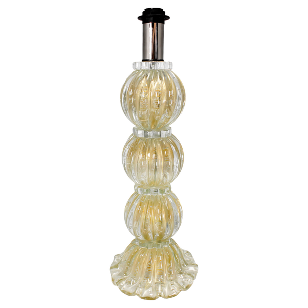 abajur de cristal murano versailles com cupula 40cm base translucida com ouro 24k 8924 48 charm decor b