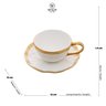 xicara cafe e pires porcelana branco e dourado dubai 90ml wolff charm decor f