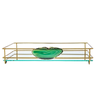 bandeja fence gold 15x25cm com espelho e agata verde charm decor a
