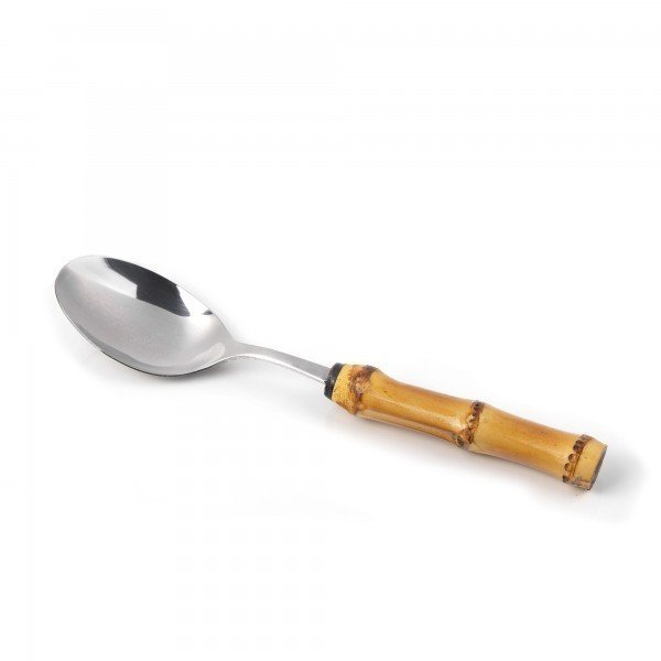 colher de mesa em bambu natural inox charm decor