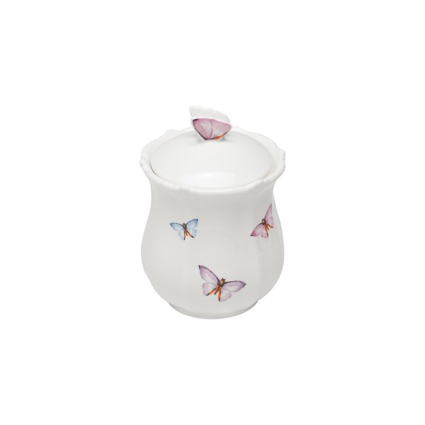 pote porcelana com tampa borboletas 660ml wolff 1153 charm decor b