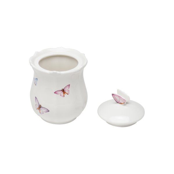 pote porcelana com tampa borboletas 660ml wolff 1153 charm decor d