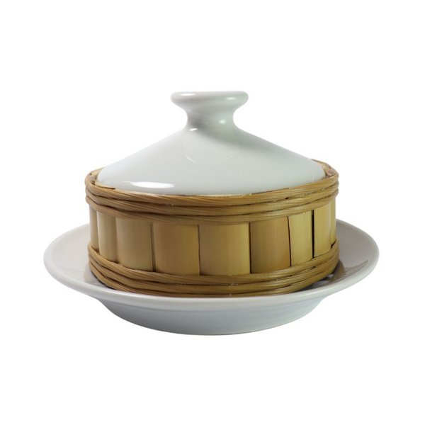 manteigueira porcelana com bambu natural 1057 charm decor a