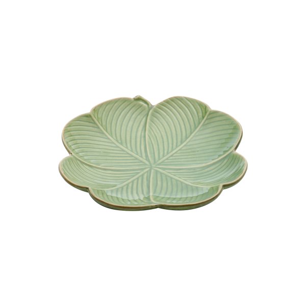 prato decorativo de ceramica banana leaf verde 20x20x3cm lyor 4136 charm decor a