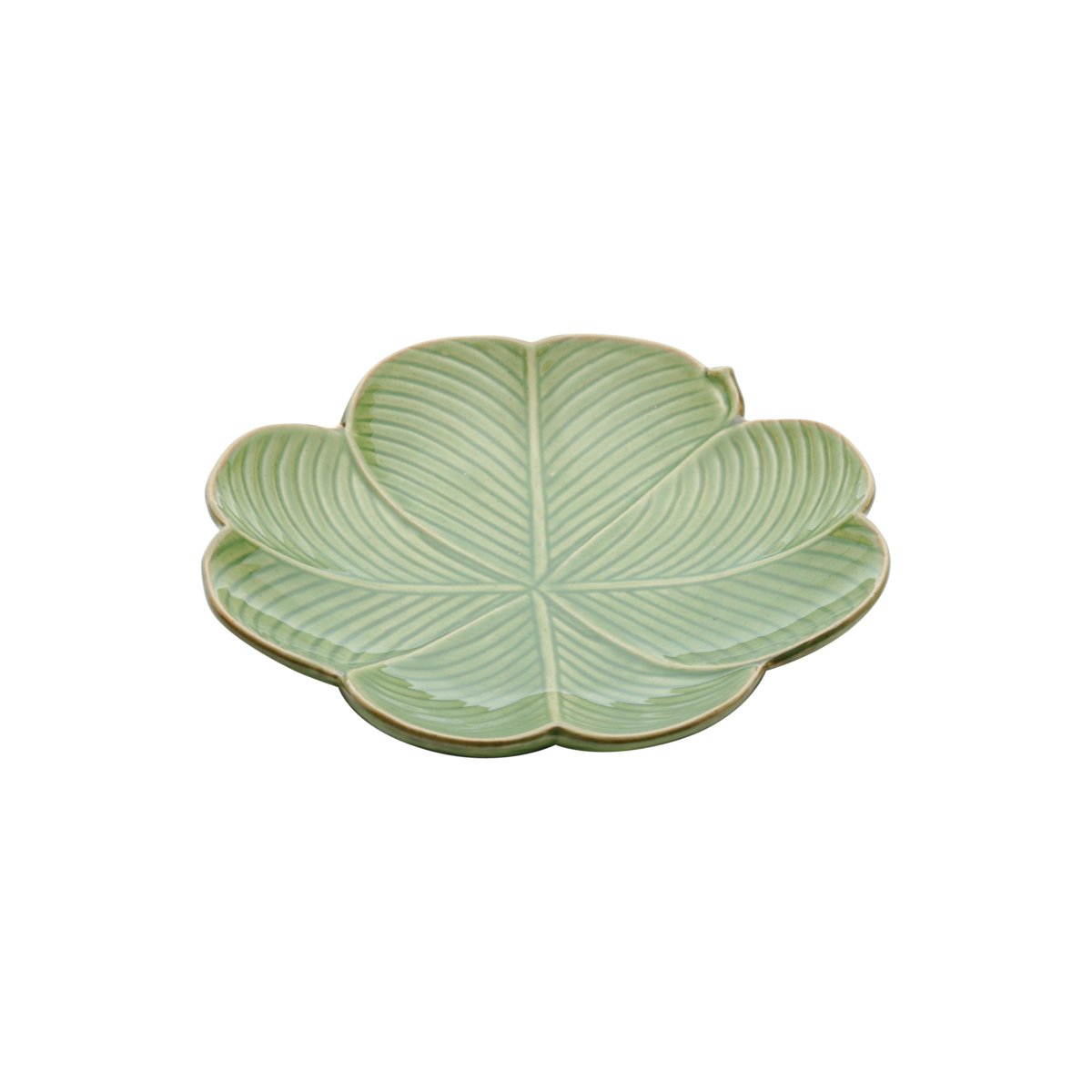prato decorativo de ceramica banana leaf verde 20x20x3cm lyor 4136 charm decor b