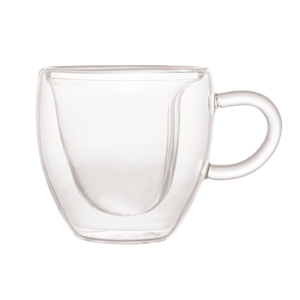 cj 2 xicaras para cafe parede dupla de vidro heart 80ml lyor 1375 charm decor b