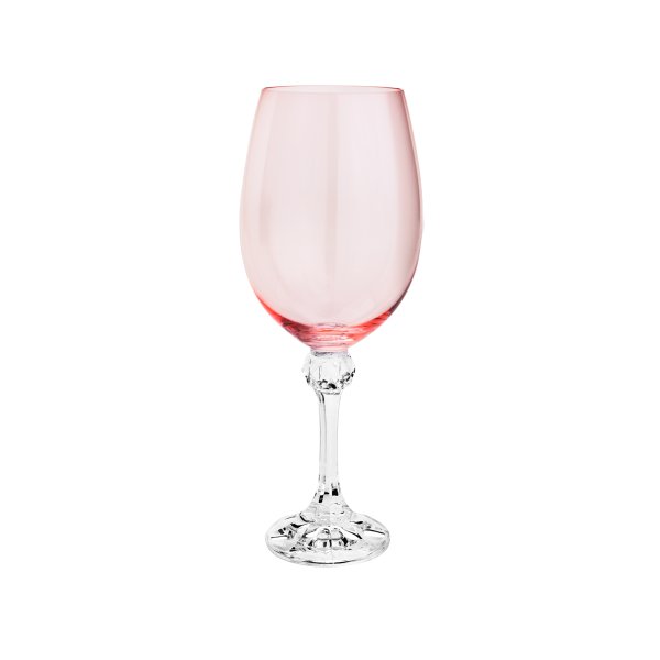 cj 6 tacas cristal p vinho elisa rose quartz bohemia 450ml 35139 charm decor a