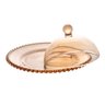 queijeira cristal de chumbo pearl ambar 20x9cm wolff charm decor c