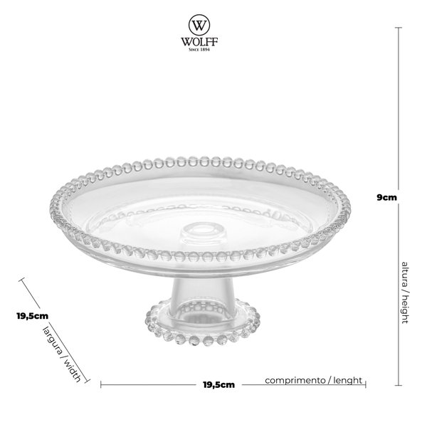 prato cristal de chumbo c pe pearl 20x9cm wolff 28270 charm decor f