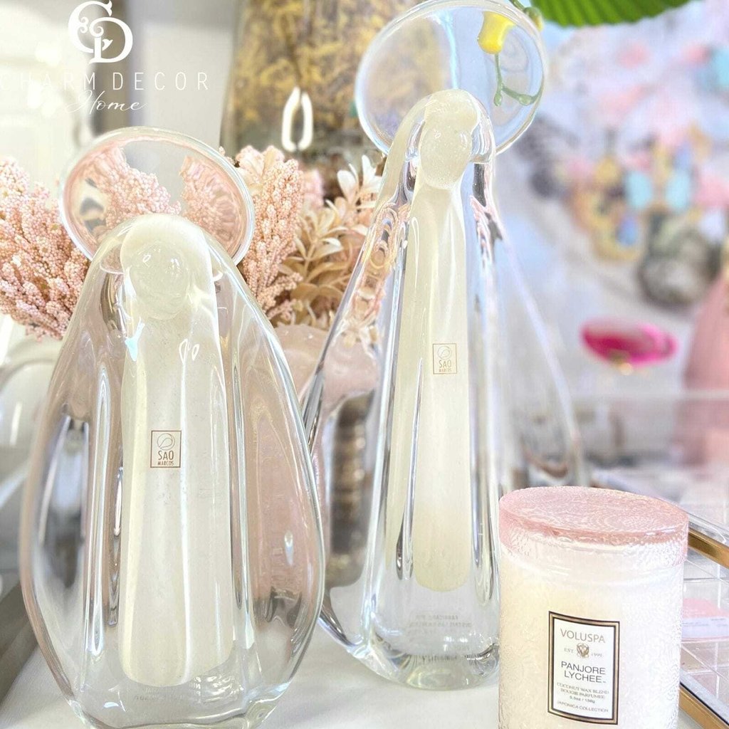 imagem nossa senhora em murano perola p 3260mpe charm decor c