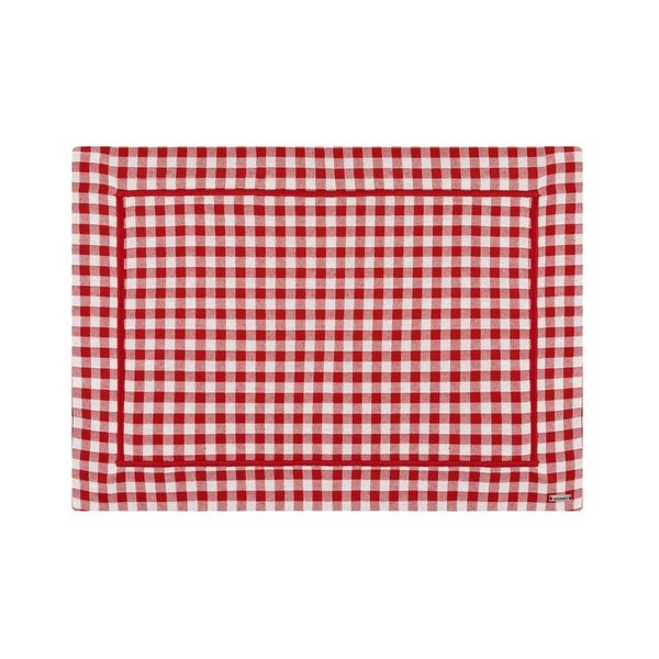 jogo americano barra bordada xadrez vermelho charm decor