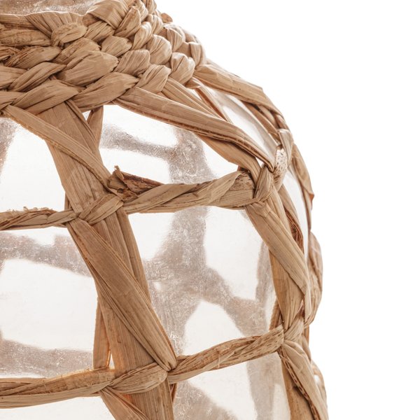 vaso vidro sodo calcico fibra natural 12x25cm rojemac 61348 charm decor e