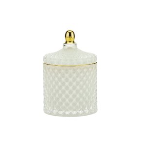 potiche decorativo vidro sodo calcico branco charm decor d