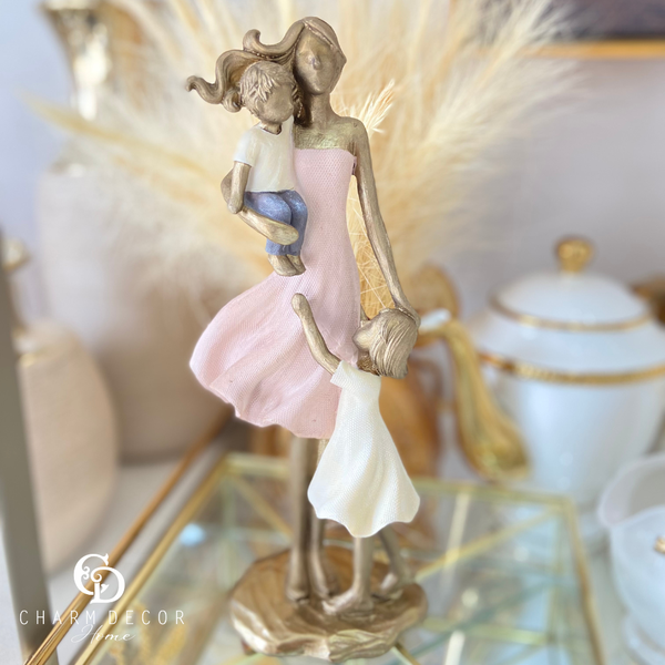 escultura decorativa mae com casal de filhos 257 352 charm decor a