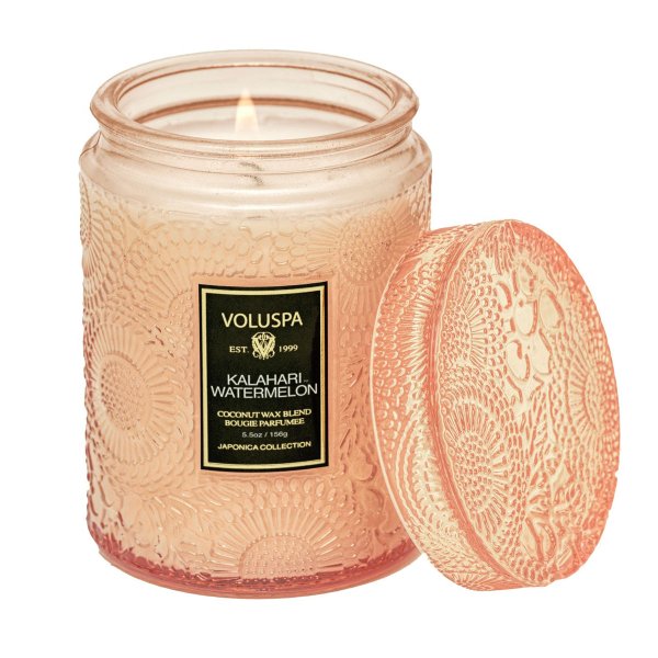 mini vela pote vidro 50h relevo kalahari watermelon charm decor