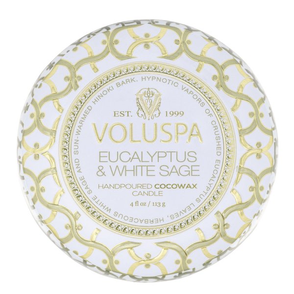 mini vela lata 25h eucalyptus e white sage voluspa 8117 charm decor a