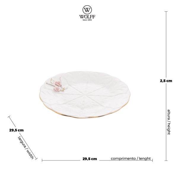 cj 4 pratos de sobremesa porcelana flower 19cm wolff 17780 charm decor j