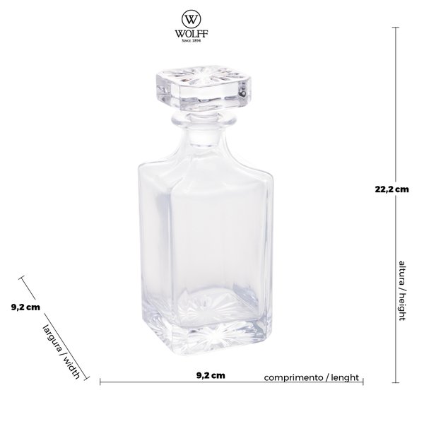 garrafa cristal de chumbo 750ml charm decor b
