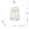 cj 2 copos baixos de cristal de chumbo cborda dourada taj 550ml charm decor g