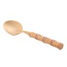 cj 4 colheres de sobremesa d aco inox ccabo em bambu tulum dourado 16cm charm decor