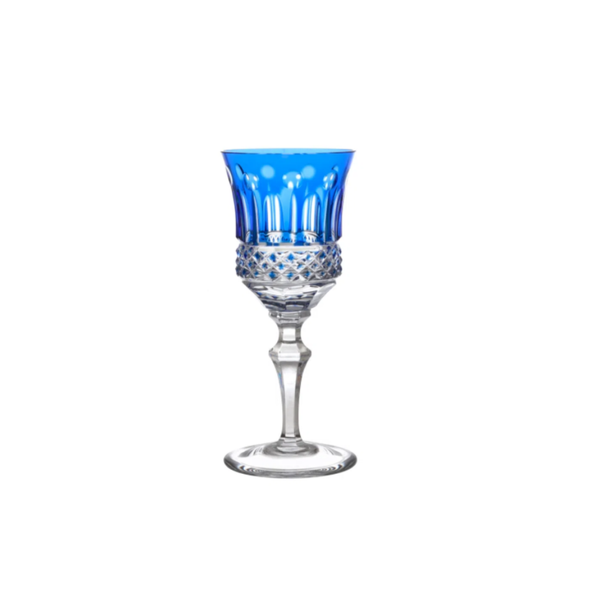 taca de cristal mozart para licor azul claro lapidado 69 charm decor a