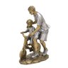 escultura decorativa pai com filho bicicleta charm decor