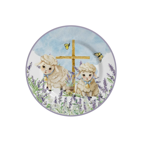 conjunto de 6 pratos rasos pascoa blessed easter alleanza charm decor