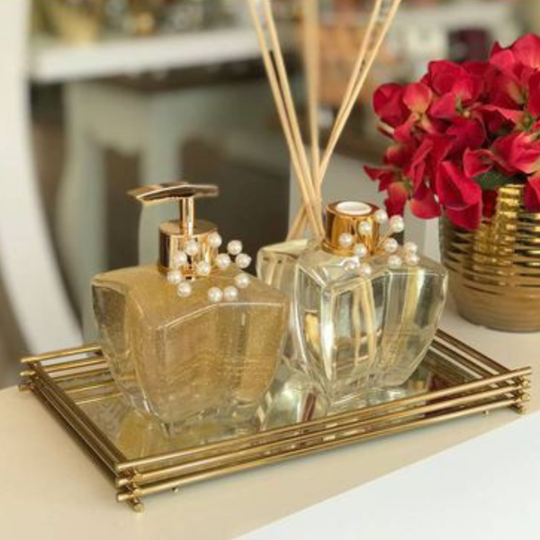 bandeja wire dourado 15x25cm 1397123 charm decor b