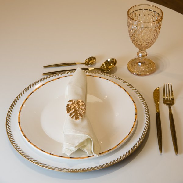 cj 6 tacas bico de abacaxi ambar metalizado lyor charm decor g