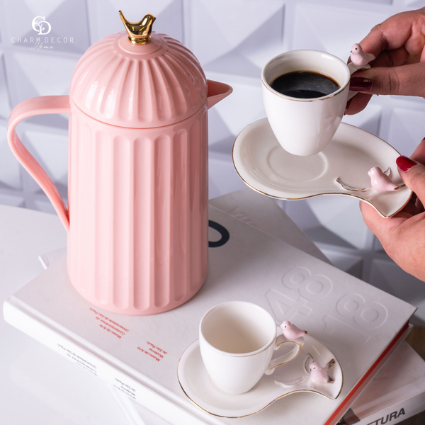 garrafa termica em porcelana borboletas 900ml 35700 charm decor f