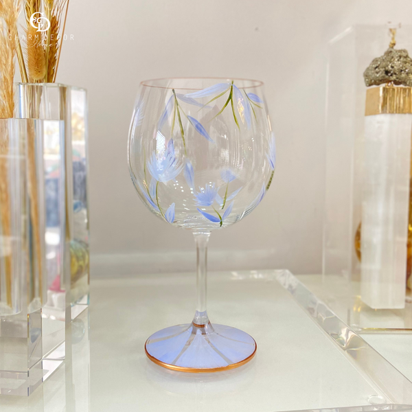 taca para gin cristal pintada a mao mavie azul charm decor c