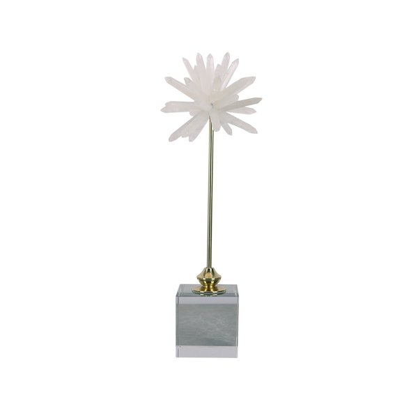 peca decorativa de cristal e metal branca dourada e transparente rat0002 charm decor a