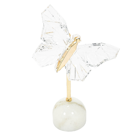 escultura decorativa borboleta em cristal e dourado m 551118 charm decor b