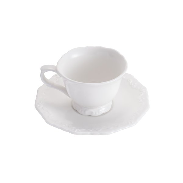 cj 6 xicaras para cha alto relevo 200ml wolff charm decor c