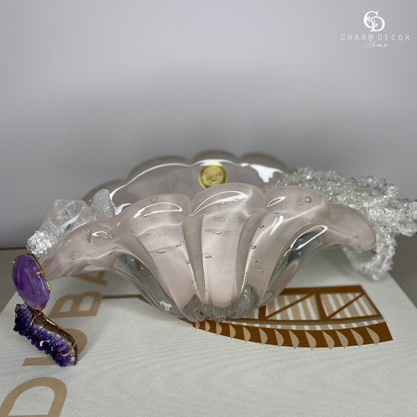 centro de mesa em cristal murano urk p jade rosa 2407p3667 charm decor c
