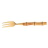 cj 4 garfos de bolo de aco inox ccabo em bambu tulum dourado 16cm charm decor d