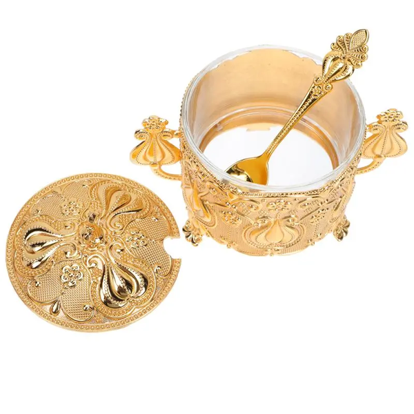 acucareiro de metal dourado 12x16cm kate charm decor b