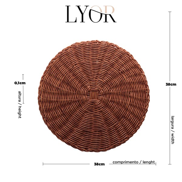 lugar americano de plastico rattan 38cm 1521 charm decor d