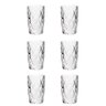 cj 6 copos altos de vidro diamond transparente 350ml lyor 6476 charm decor d