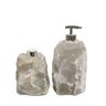 kit lavabo difusor e saboneteira cromado prata pedra quartzo preto charm decor a