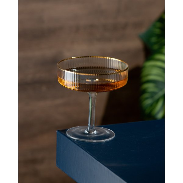 cj 2 tacas de vidro sodo calcico coupe cborda dourada lines 200ml charm decor d