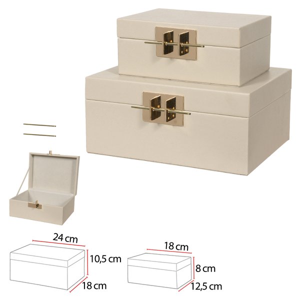 cj 2 caixas decorativas de madeira com couro sintetico fendi 49106002 charm decor b