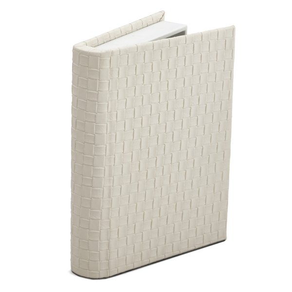 livro caixa em mdf com revestimento em pu off white 20x14 5x3 5cm 17924 charm decor