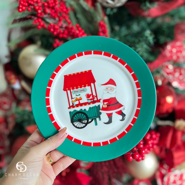 prato de sobremesa feirinha de natal charm decor c