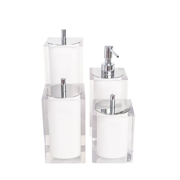 conjunto banheiro 4 pcs resina cristal branco cromado 967 248 51 charm decor a