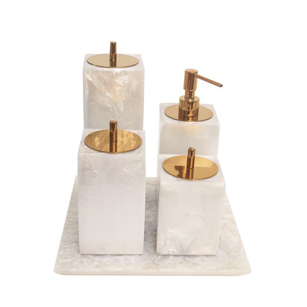 conjunto banheiro 4 pcs resina madreperola gold 967 473 52 charm decor b